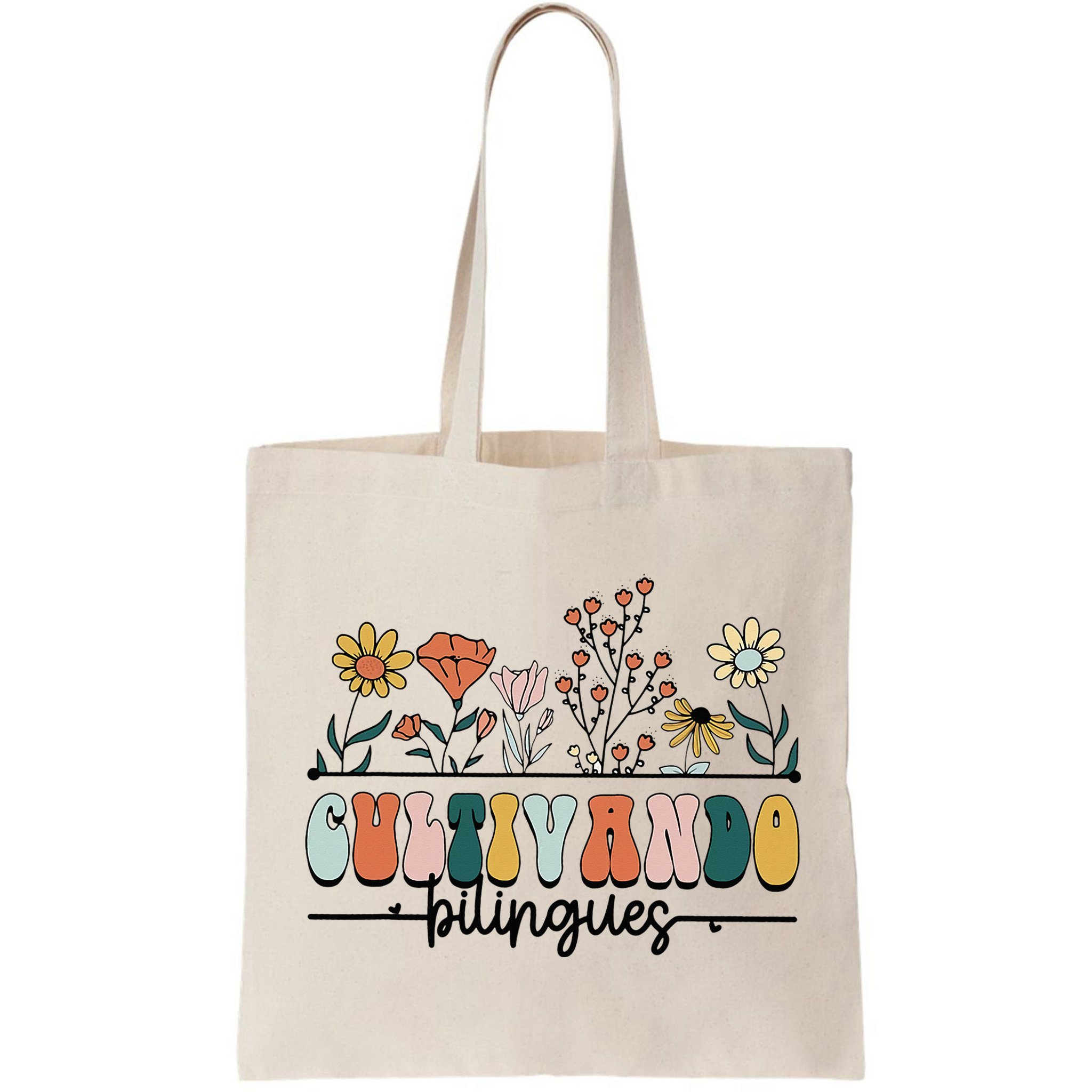 Maestra Wild Flowers Cultivando Bilingues Spanish Teacher Bag