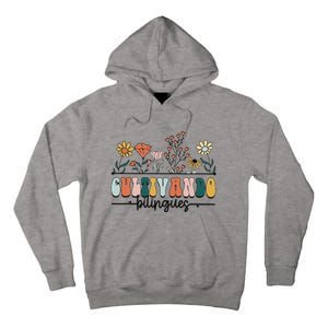 Maestra Wild Flowers Cultivando Bilingues Spanish Teacher Tall Hoodie