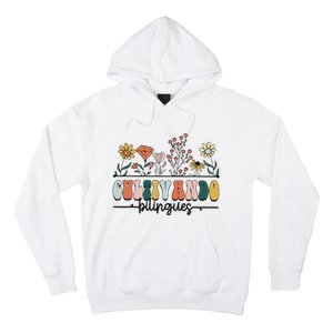 Maestra Wild Flowers Cultivando Bilingues Spanish Teacher Hoodie