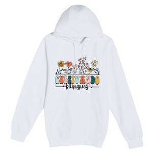 Maestra Wild Flowers Cultivando Bilingues Spanish Teacher Premium Pullover Hoodie