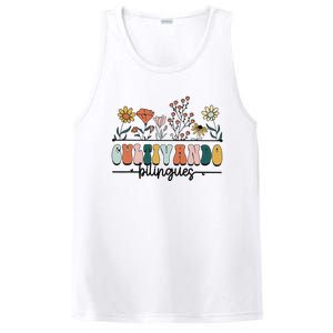 Maestra Wild Flowers Cultivando Bilingues Spanish Teacher PosiCharge Competitor Tank