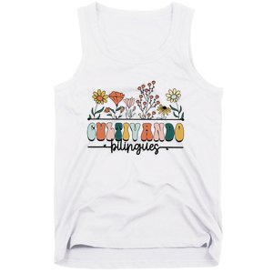 Maestra Wild Flowers Cultivando Bilingues Spanish Teacher Tank Top