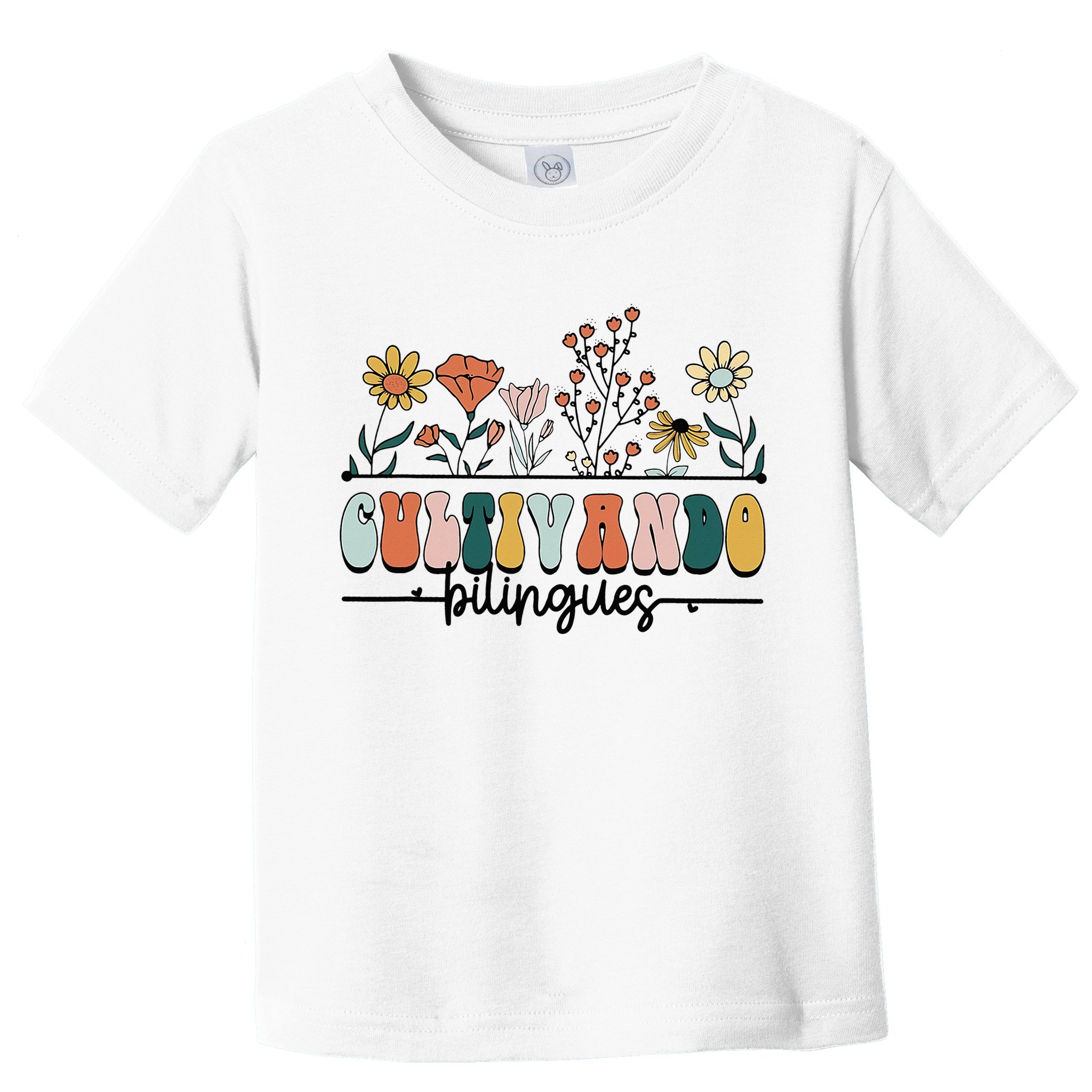 Maestra Wild Flowers Cultivando Bilingues Spanish Teacher Toddler T-Shirt