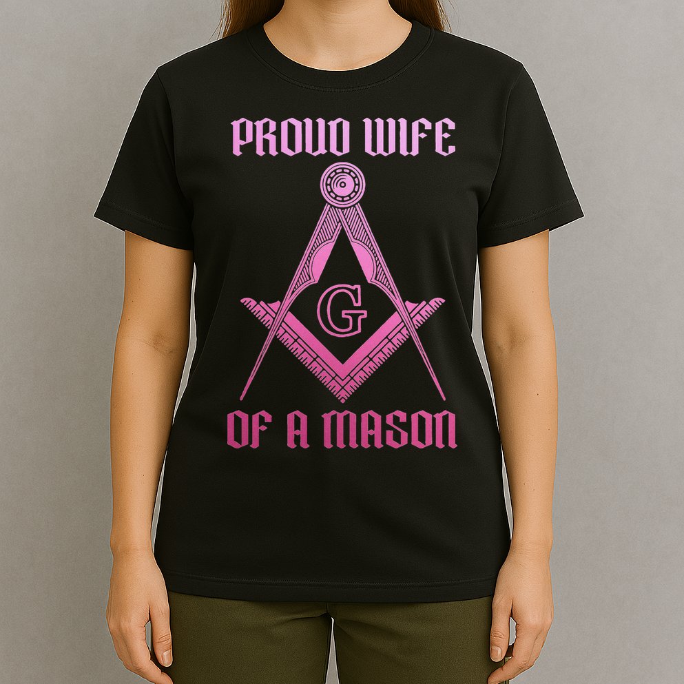 Mason Wife Freemason Masonic Symbol Square & Compass Shriner T-Shirt