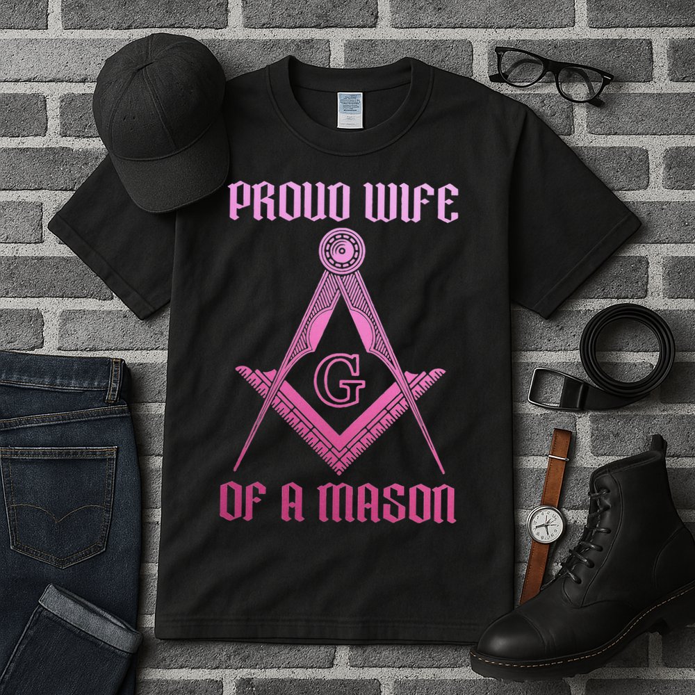Mason Wife Freemason Masonic Symbol Square & Compass Shriner Tall T-Shirt