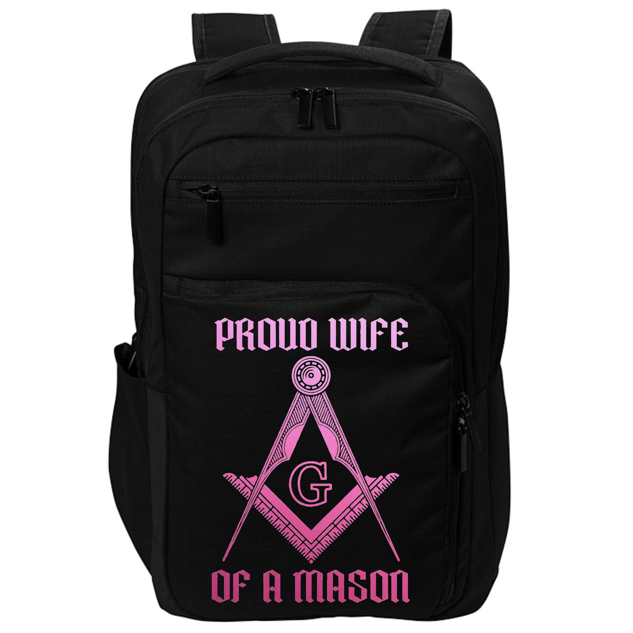 Mason Wife Freemason Masonic Symbol Square & Compass Shriner Impact Tech Backpack