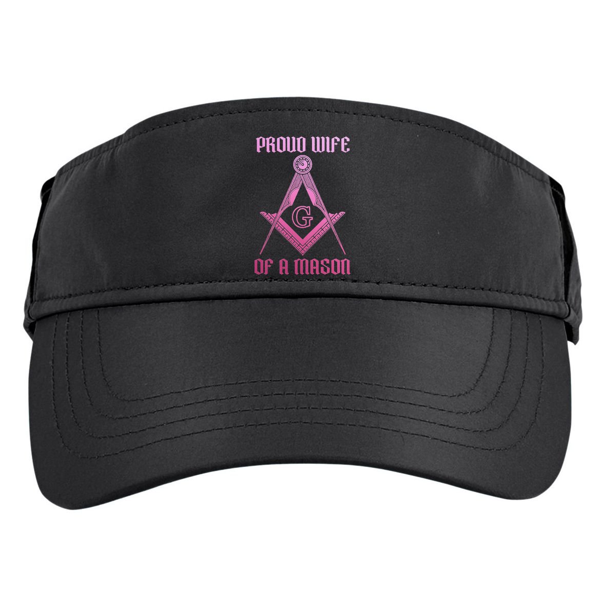 Mason Wife Freemason Masonic Symbol Square & Compass Shriner Adult Drive Performance Visor