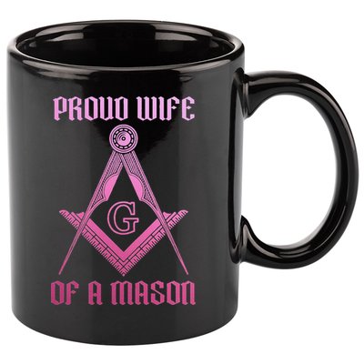 Mason Wife Freemason Masonic Symbol Square & Compass Shriner 11oz C Handle Ceramic Mug