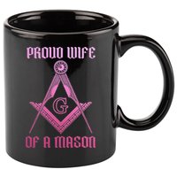 Mason Wife Freemason Masonic Symbol Square & Compass Shriner 11oz C Handle Ceramic Mug