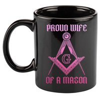 Mason Wife Freemason Masonic Symbol Square & Compass Shriner 11oz C Handle Ceramic Mug