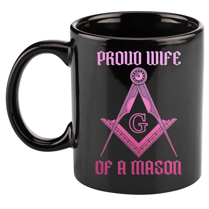 Mason Wife Freemason Masonic Symbol Square & Compass Shriner 11oz C Handle Ceramic Mug