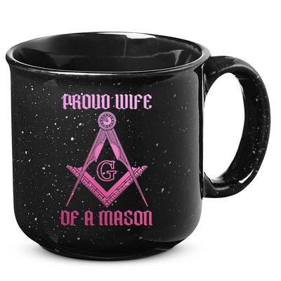 Mason Wife Freemason Masonic Symbol Square & Compass Shriner 15oz Campfire Ceramic Mug