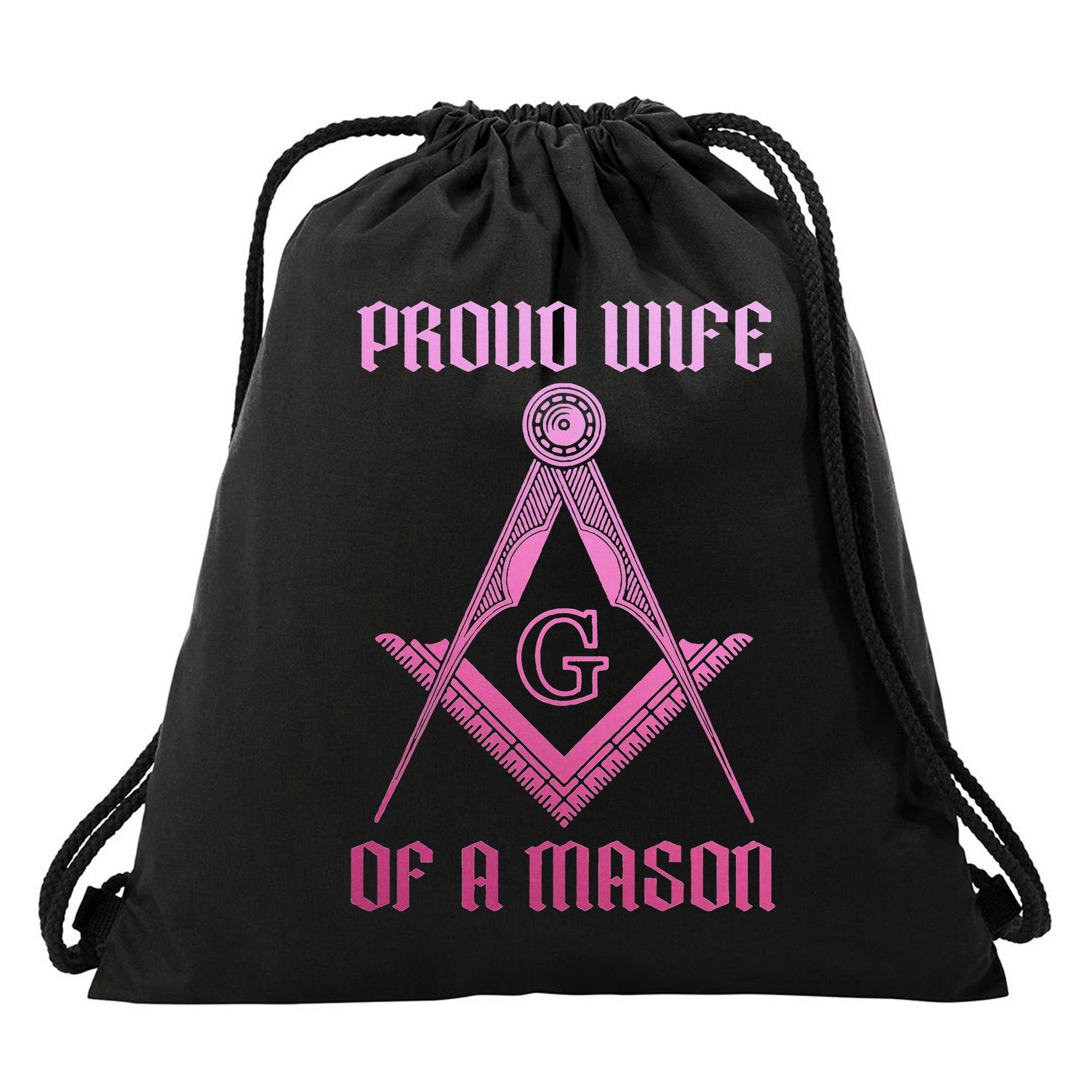 Mason Wife Freemason Masonic Symbol Square & Compass Shriner Drawstring Bag