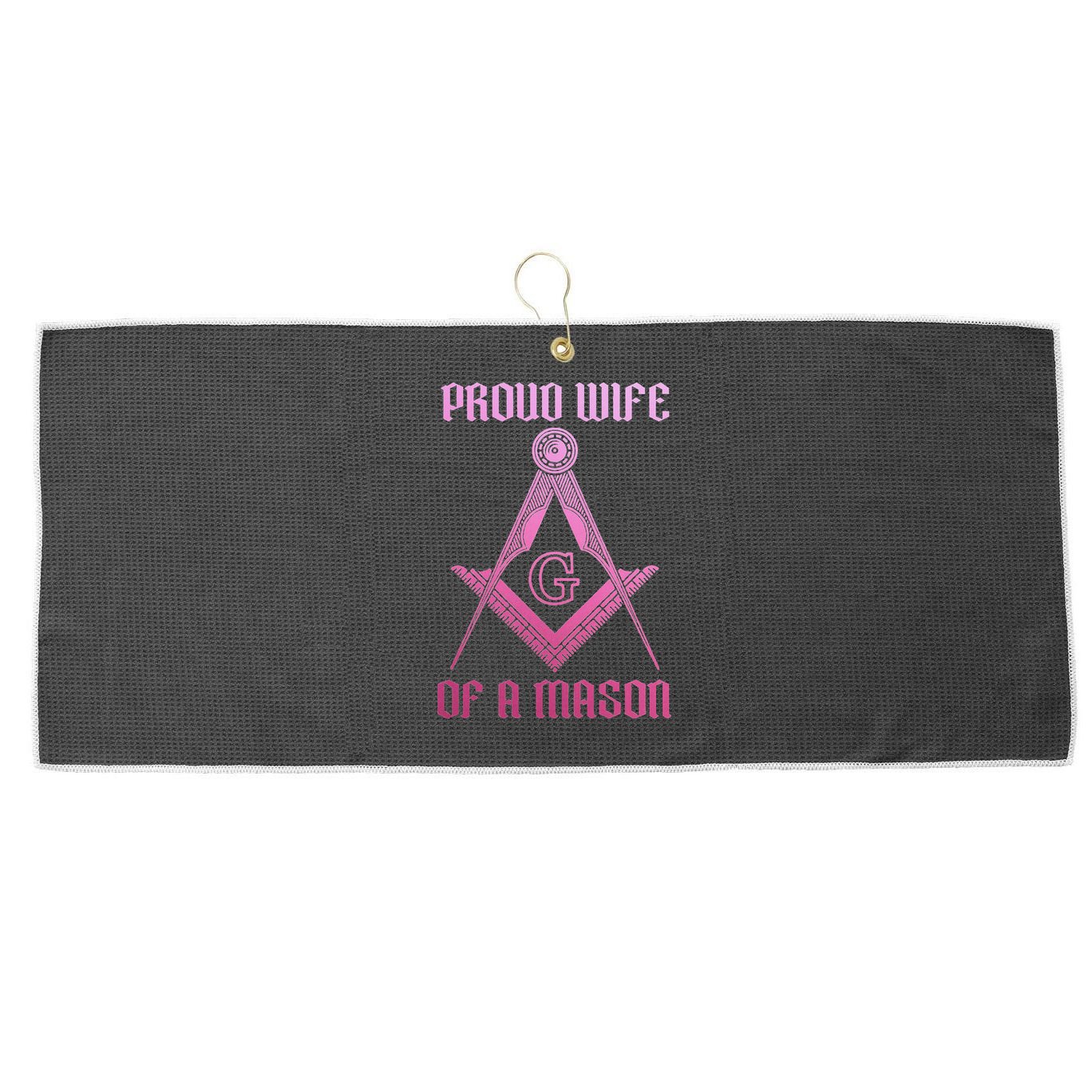 Mason Wife Freemason Masonic Symbol Square & Compass Shriner Large Microfiber Waffle Golf Towel