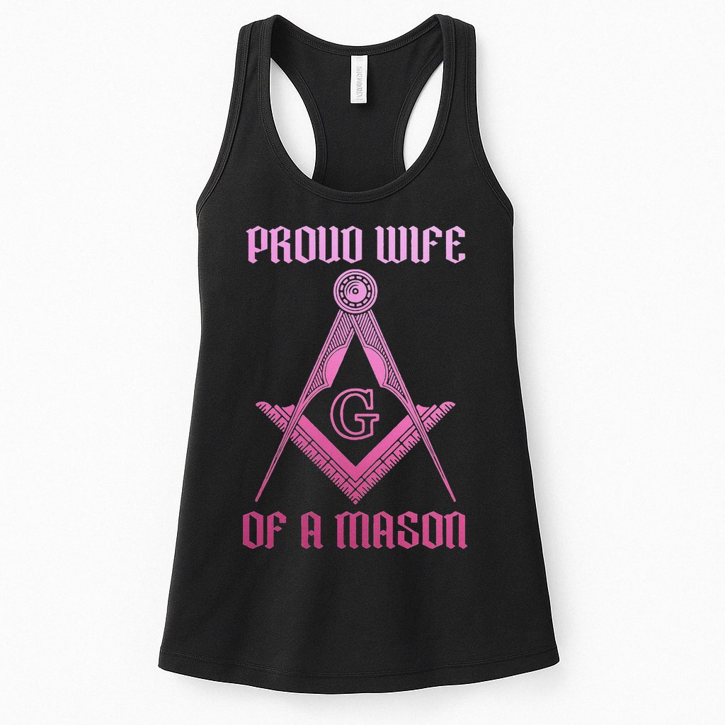 Mason Wife Freemason Masonic Symbol Square & Compass Shriner Womens Tank Top