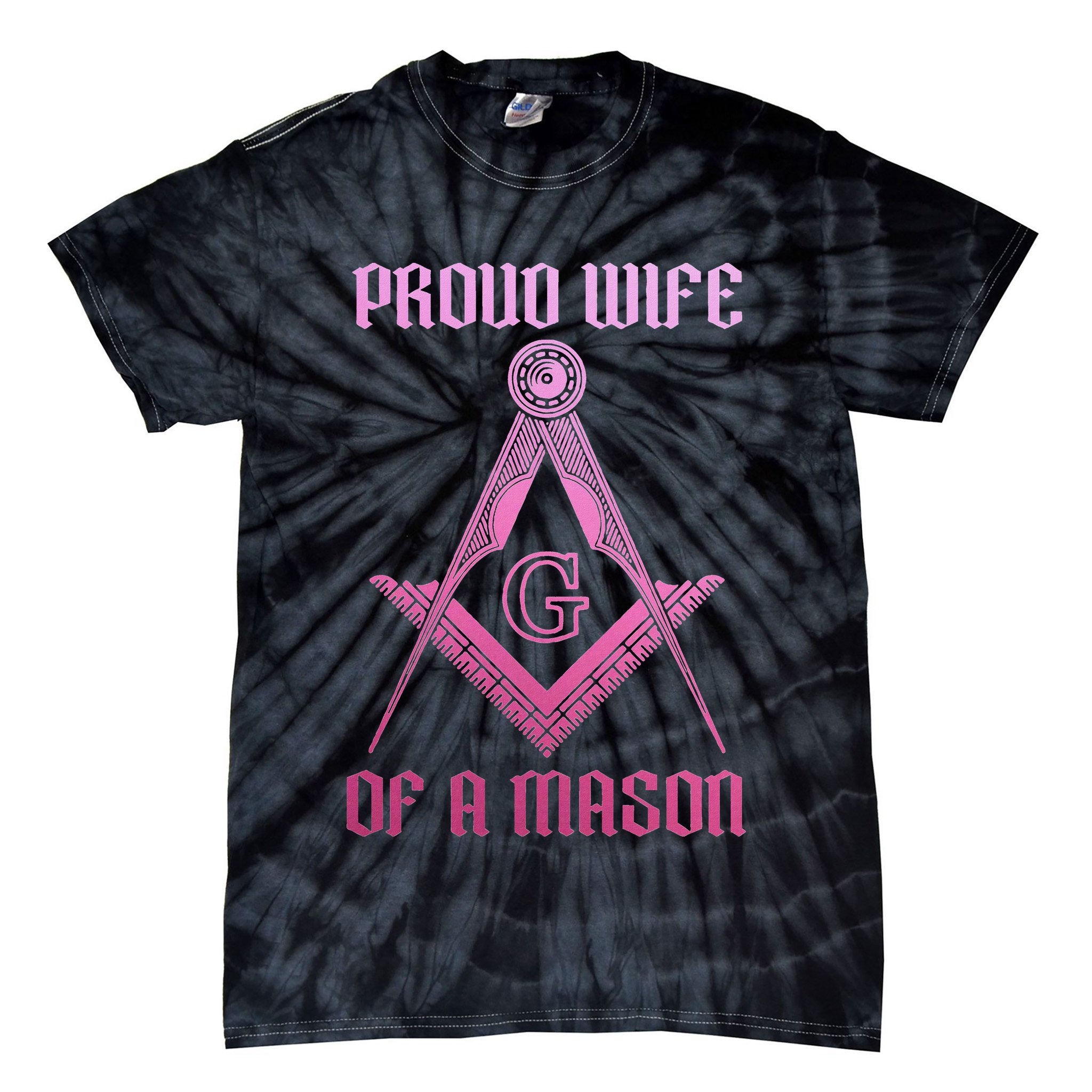 Mason Wife Freemason Masonic Symbol Square & Compass Shriner Tie-Dye T-Shirt