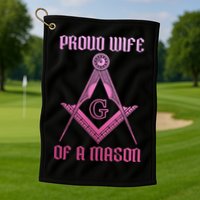 Mason Wife Freemason Masonic Symbol Square & Compass Shriner Golf Towel
