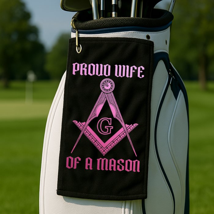 Mason Wife Freemason Masonic Symbol Square & Compass Shriner Golf Towel