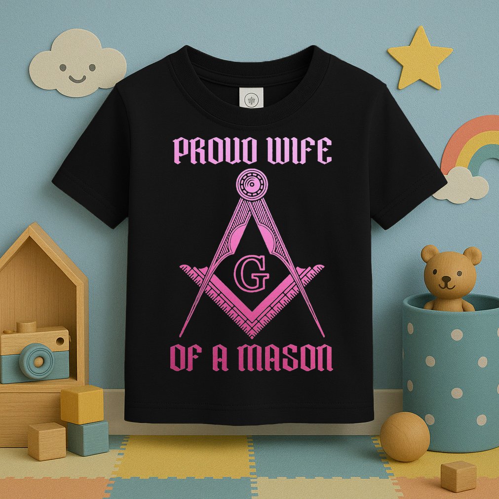 Mason Wife Freemason Masonic Symbol Square & Compass Shriner Toddler T-Shirt