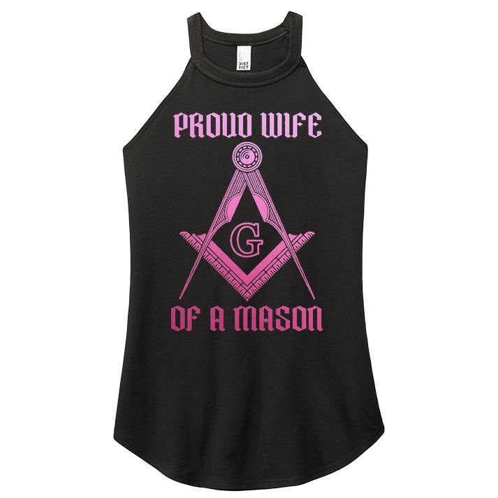 Mason Wife Freemason Masonic Symbol Square & Compass Shriner Women's Perfect Tri Rocker Tank