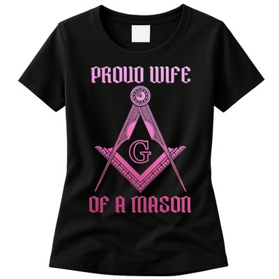 Mason Wife Freemason Masonic Symbol Square & Compass Shriner Womens T-Shirt
