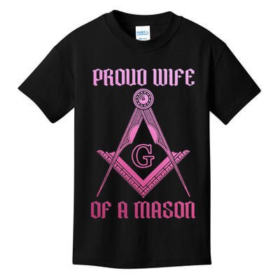 Mason Wife Freemason Masonic Symbol Square & Compass Shriner Kids T-Shirt