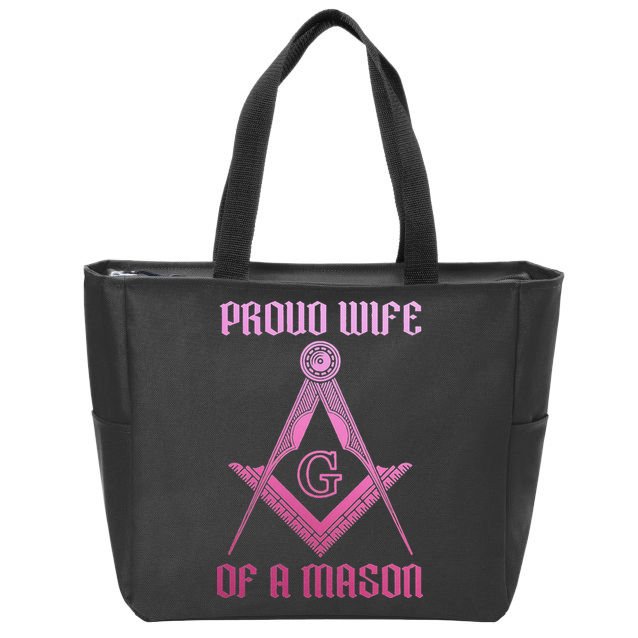 Mason Wife Freemason Masonic Symbol Square & Compass Shriner Zip Tote Bag