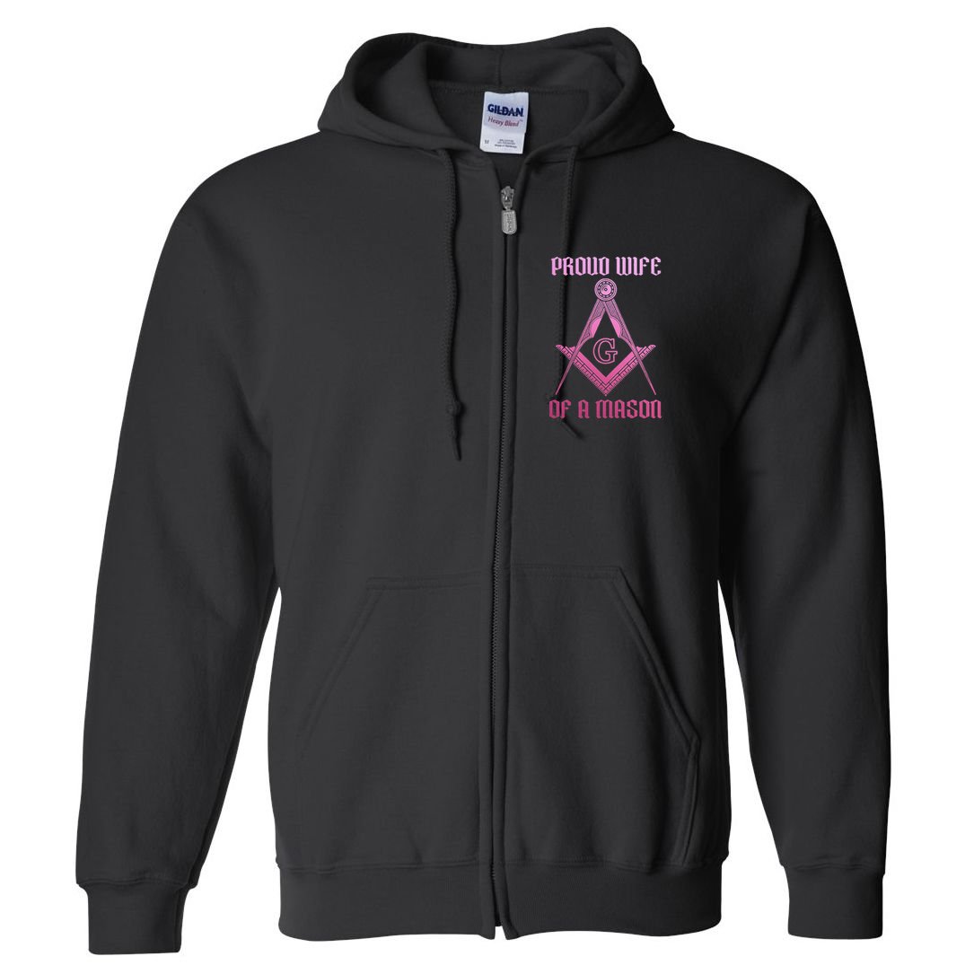 Mason Wife Freemason Masonic Symbol Square & Compass Shriner Full Zip Hoodie