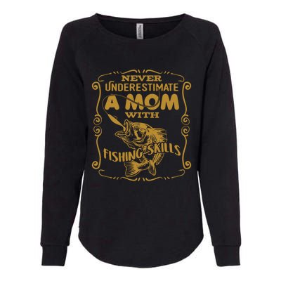 Mom With Fishing Skills Best Fishing Mom Angling Gift Womens California Wash Sweatshirt