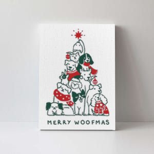 Merry Woofmas Funny Dogs Christmas Tree Xmas Gift Canvas