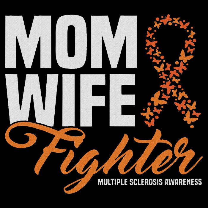 Mom Wife Fighter Orange Ribbon Multiple Sclerosis Awareness Bucket Hat