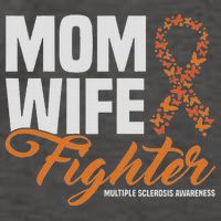 Mom Wife Fighter Orange Ribbon Multiple Sclerosis Awareness Vector Backpack