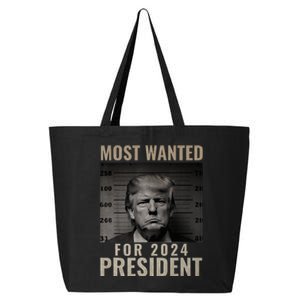 Most Wanted Funny Trump 2024 Mugshot For President 25L Jumbo Tote