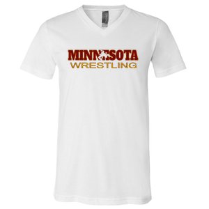 Minnesota Wrestling Freestyle Wrestler State Pride Mn V-Neck T-Shirt