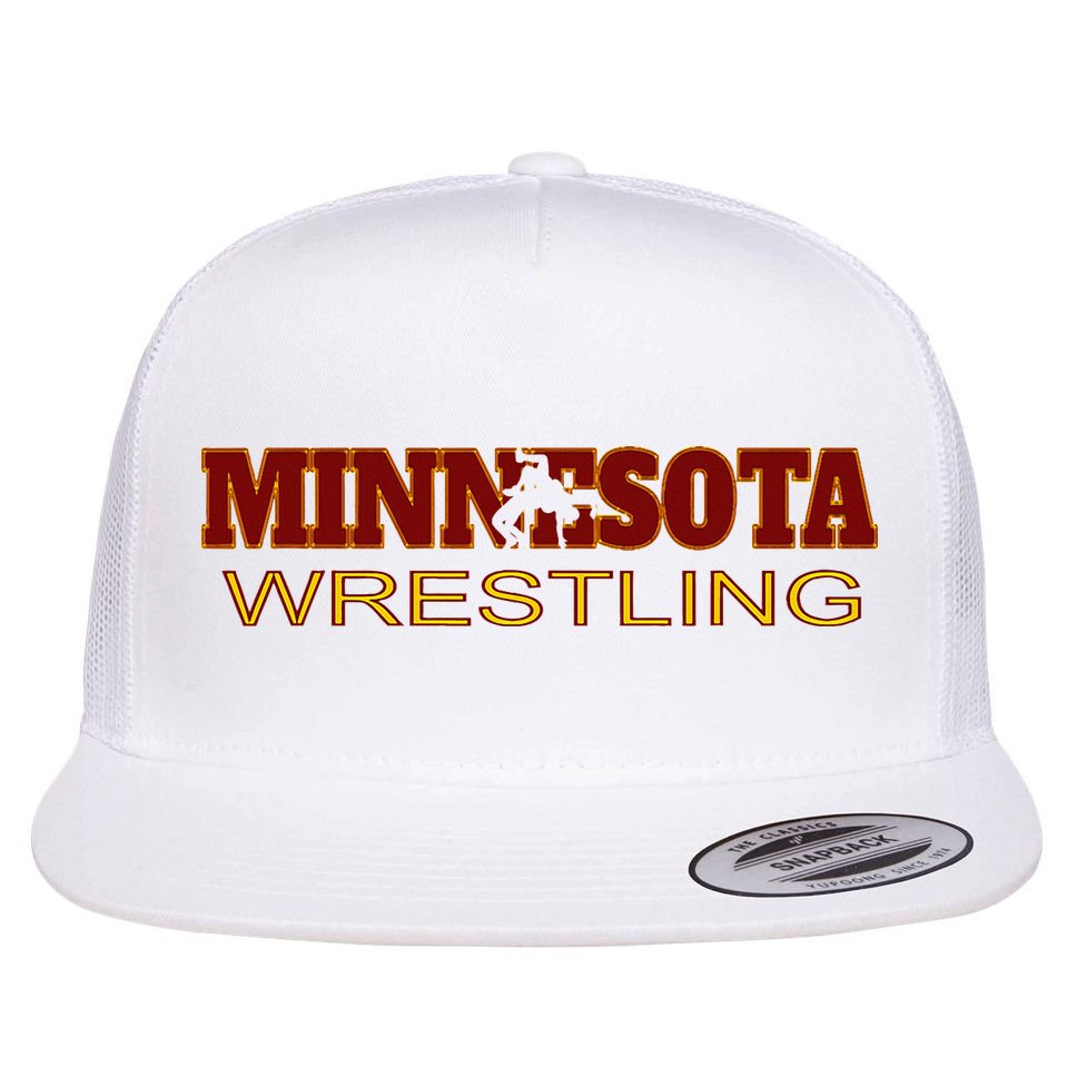 Minnesota Wrestling Freestyle Wrestler State Pride Mn Flat Bill Trucker Hat