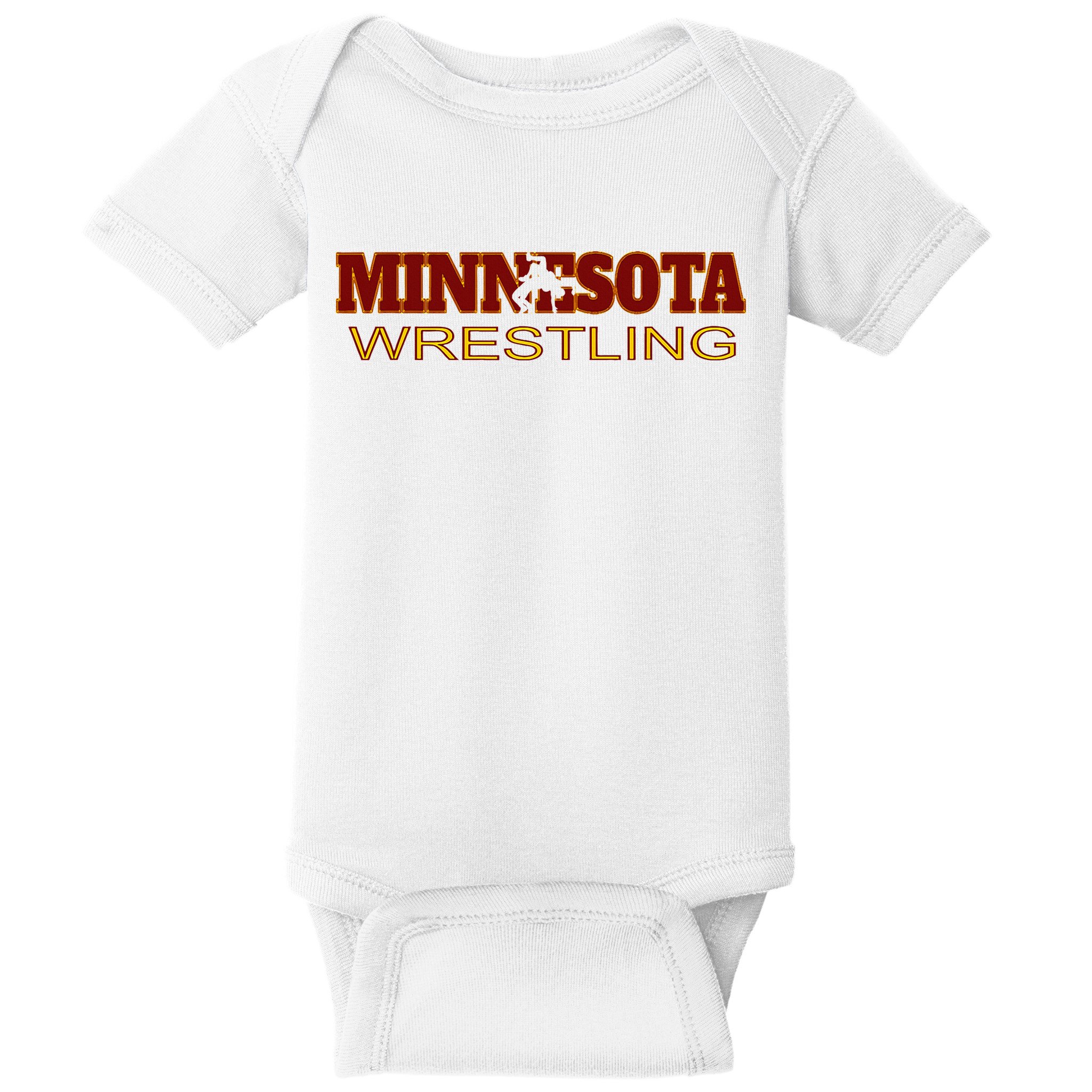 Minnesota Wrestling Freestyle Wrestler State Pride Mn Baby Bodysuit