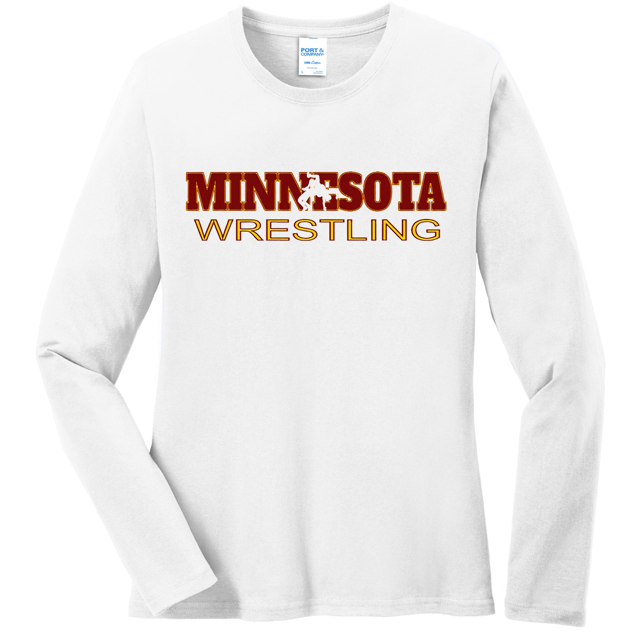 Minnesota Wrestling Freestyle Wrestler State Pride Mn Ladies Long Sleeve Shirt