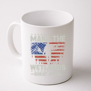 Make Wetlands Great Again Funny Gift Usa Flag Wildlife Coyote Hunters Gift Coffee Mug