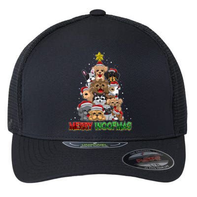 Merry Woofmas Gift Merry Christmas For Dog Lovers Great Gift Flexfit Unipanel Trucker Cap