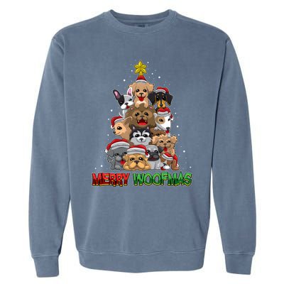 Merry Woofmas Gift Merry Christmas For Dog Lovers Great Gift Garment-Dyed Sweatshirt