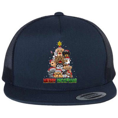 Merry Woofmas Gift Merry Christmas For Dog Lovers Great Gift Flat Bill Trucker Hat