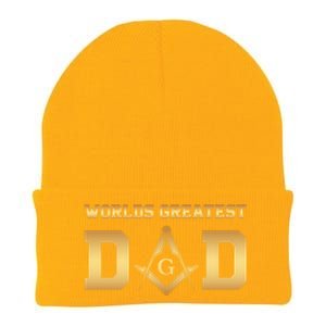 Masonic Worlds Greatest Dad Fathers Day Gift Freemason Gift Knit Cap Winter Beanie