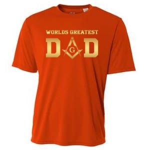 Masonic Worlds Greatest Dad Fathers Day Gift Freemason Gift Cooling Performance Crew T-Shirt