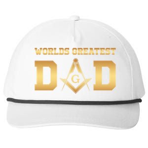 Masonic Worlds Greatest Dad Fathers Day Gift Freemason Gift Snapback Five-Panel Rope Hat