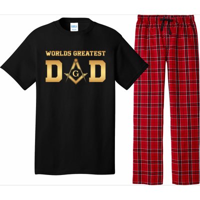 Masonic Worlds Greatest Dad Fathers Day Gift Freemason Gift Pajama Set