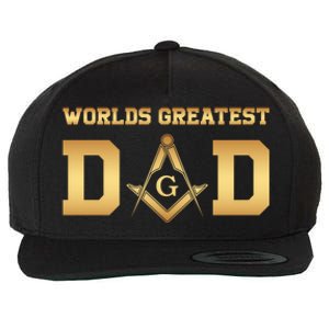 Masonic Worlds Greatest Dad Fathers Day Gift Freemason Gift Wool Snapback Cap