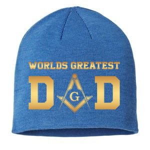 Masonic Worlds Greatest Dad Fathers Day Gift Freemason Gift Sustainable Beanie