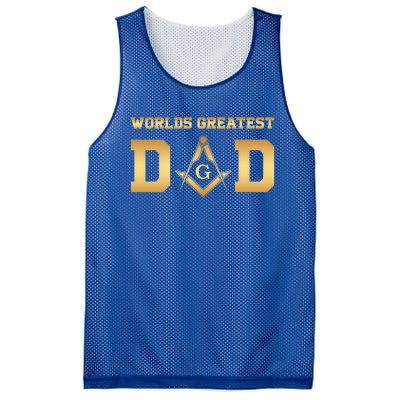 Masonic Worlds Greatest Dad Fathers Day Gift Freemason Gift Mesh Reversible Basketball Jersey Tank