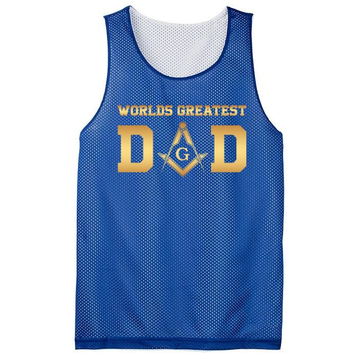 Masonic Worlds Greatest Dad Fathers Day Gift Freemason Gift Mesh Reversible Basketball Jersey Tank