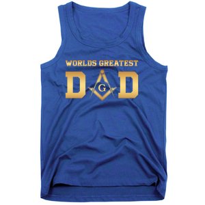 Masonic Worlds Greatest Dad Fathers Day Gift Freemason Gift Tank Top